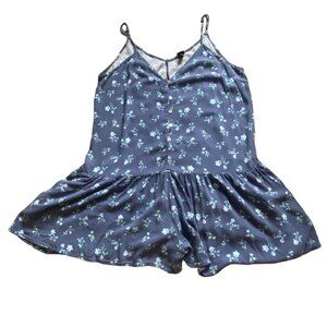 Wild Fable Womens Light Weight Floral Romper-Blue-Size Large-GUC